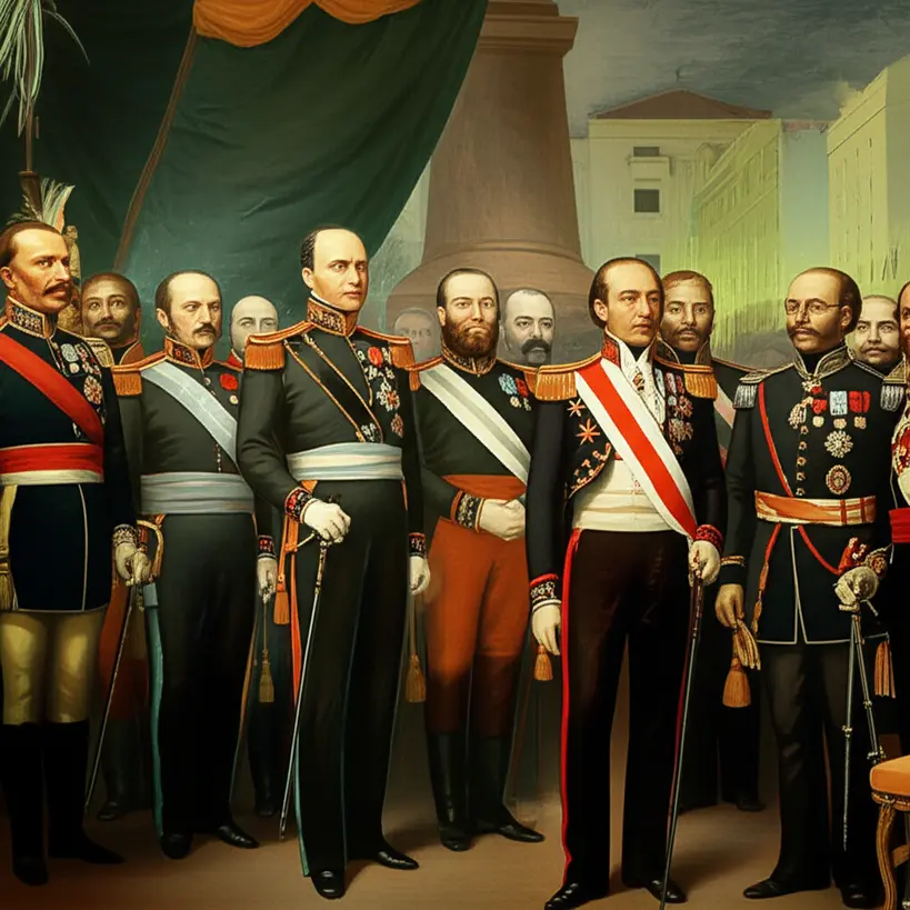 Proclamação da República e o Civismo Histórico Pintura a óleo retratando a Proclamação da República com figuras civis e militares